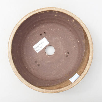 Ceramic bonsai bowl 18.5 x 18.5 x 5.5 cm, brown color - 3