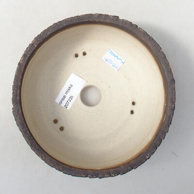 Ceramic bonsai bowl 18.5 x 15.5 x 7 cm, gray color - 3