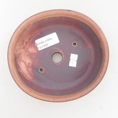 Ceramic bonsai bowl 15 x 13.5 x 4 cm, brown color - 3