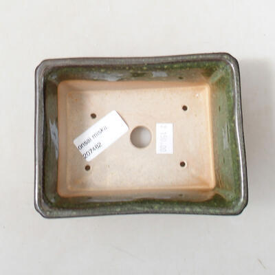 Ceramic bonsai bowl 13 x 10 x 5 cm, color green - 3