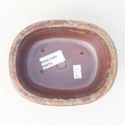 Ceramic bonsai bowl 14 x 11 x 5.5 cm, brown color - 3