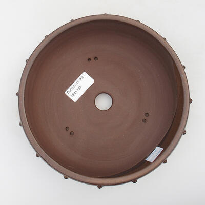 Ceramic bonsai bowl 19.5 x 19.5 x 6 cm, color brown - 3
