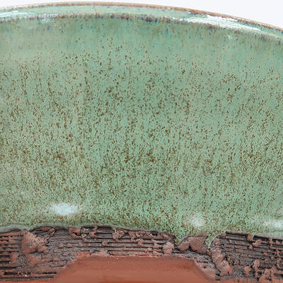 Ceramic bonsai bowl 18.5 x 18.5 x 5.5 cm, color green - 3