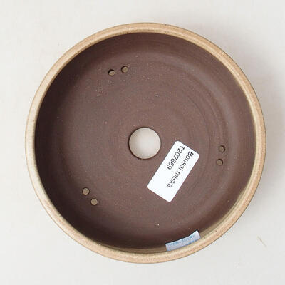Ceramic bonsai bowl 14.5 x 14.5 x 4 cm, beige color - 3