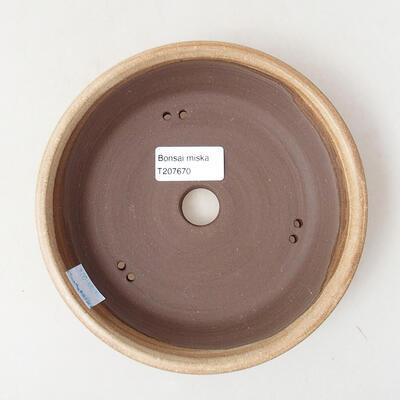 Ceramic bonsai bowl 17 x 17 x 4 cm, beige color - 3