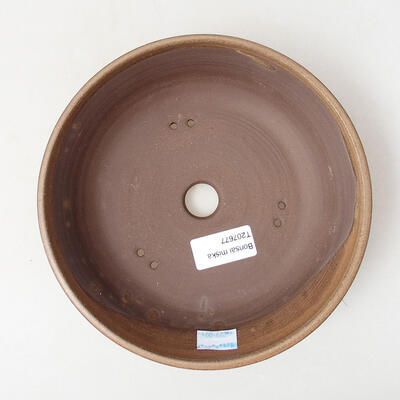 Ceramic bonsai bowl 18.5 x 18.5 x 5 cm, beige color - 3