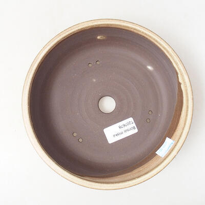 Ceramic bonsai bowl 18.5 x 18.5 x 4.5 cm, beige color - 3