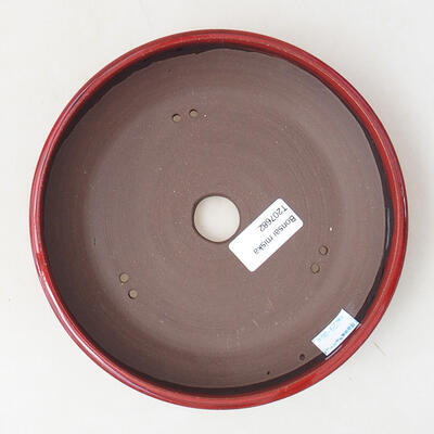 Ceramic bonsai bowl 18.5 x 18.5 x 3.5 cm, color red - 3