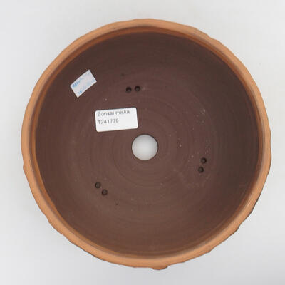 Ceramic bonsai bowl 19.5 x 19.5 x 7 cm, color brown - 3