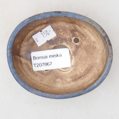 Ceramic bonsai bowl 9 x 7.5 x 3 cm, color blue - 3