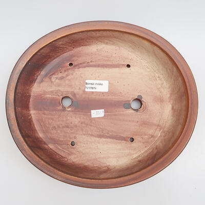 Ceramic bonsai bowl 29 x 25.5 x 6 cm, color brown - 3
