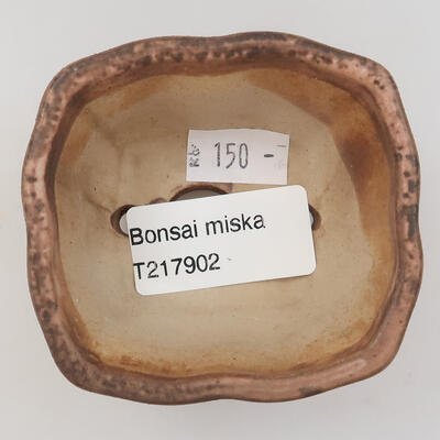 Ceramic bonsai bowl 7 x 6.5 x 3.5 cm, color pink - 3