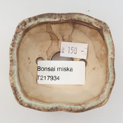 Ceramic bonsai bowl 7.5 x 7 x 3.5 cm, color green - 3