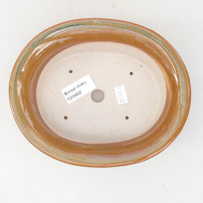 Ceramic bonsai bowl 18.5 x 14.5 x 6 cm, brown color - 3