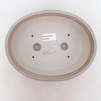 Bonsai bowl 22.5 x 17.5 x 7 cm, gray-beige color - 3