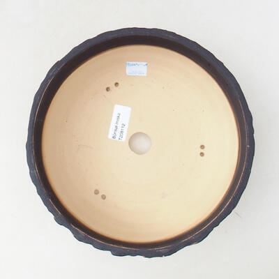 Ceramic bonsai bowl 22 x 22 x 7 cm, color crack yellow - 3