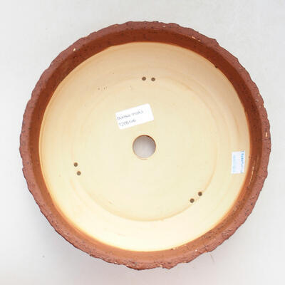 Ceramic bonsai bowl 23.5 x 23.5 x 7 cm, gray-orange color - 3