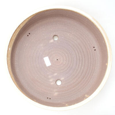 Ceramic bonsai bowl 38.5 x 38.5 x 9.5 cm, beige color - 3