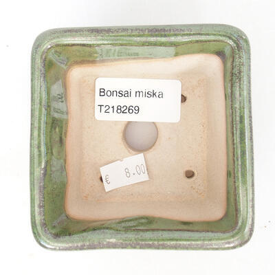 Ceramic bonsai bowl 8 x 8 x 5 cm, color green - 3