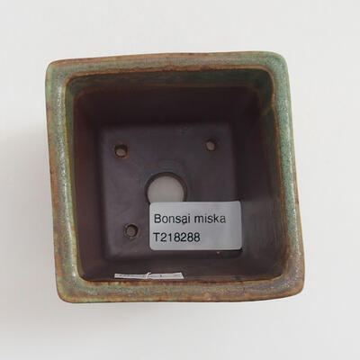 Ceramic bonsai bowl 7 x 7 x 9.5 cm, color green - 3