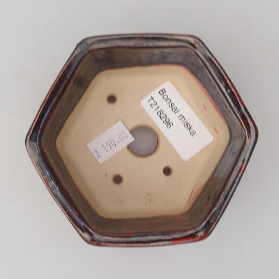 Ceramic bonsai bowl 9.5 x 9.5 x .5 cm, metallic color - 3