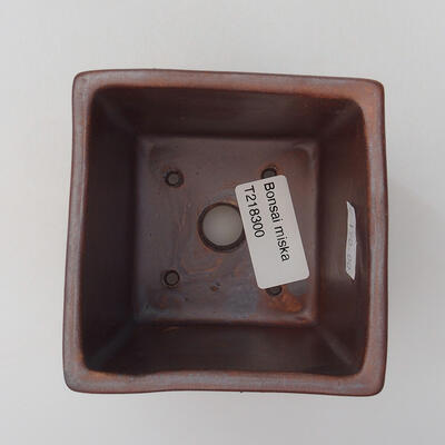 Ceramic bonsai bowl 8.5 x 8.5 x 8.5 cm, metallic color - 3