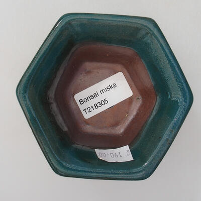 Ceramic bonsai bowl 9.5 x 9.5 x 5.5 cm, color green - 3