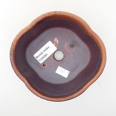 Ceramic bonsai bowl 14 x 13 x 5 cm, color brown - 3