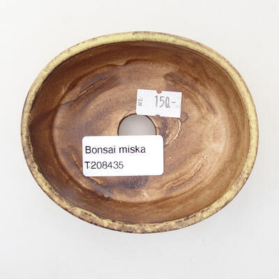 Ceramic bonsai bowl 9.5 x 8.5 x 3.5 cm, yellow color - 3