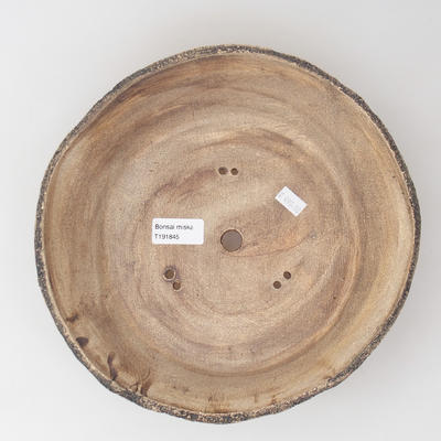 Ceramic bonsai bowl 26 x 26 x 7 cm, brown-black color - 3