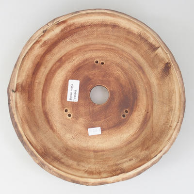 Ceramic bonsai bowl 25,8 x 25,8 x 9 cm, brown-green color - 3