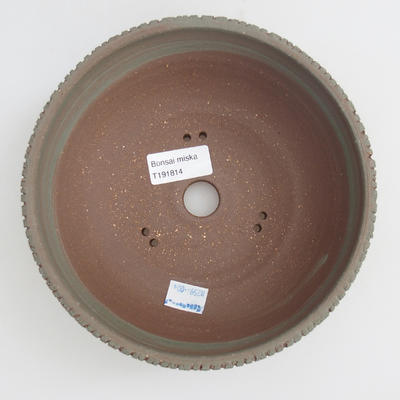 Ceramic bonsai bowl 18 x 18 x 6 cm, color gray - 3