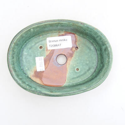 Ceramic bonsai bowl 14.5 x 10.5 x 3.5 cm, color green - 3