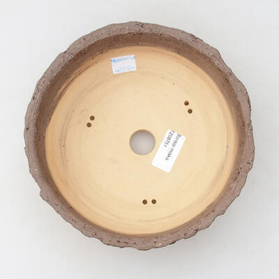 Ceramic bonsai bowl 18.5 x 18.5 x 7 cm, crack-yellow color - 3