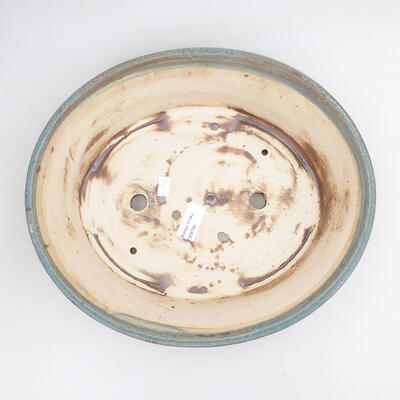 Ceramic bonsai bowl 33 x 28.5 x 8 cm, color brown-green - 3