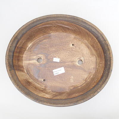 Ceramic bonsai bowl 32.5 x 28.5 x 7.5 cm, brown color - 3