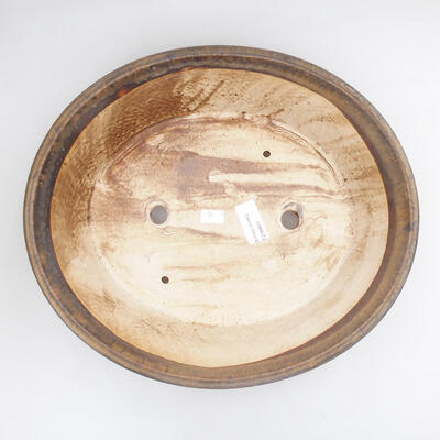Ceramic bonsai bowl 32.5 x 28 x 8 cm, brown color - 3