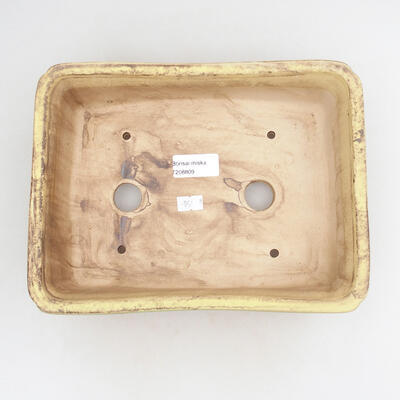 Ceramic bonsai bowl 24 x 18 x 7.5 cm, color brown-yellow - 3