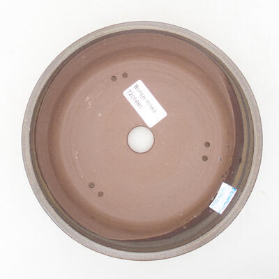 Ceramic bonsai bowl 17.5 x 17.5 x 5 cm, brown color - 3