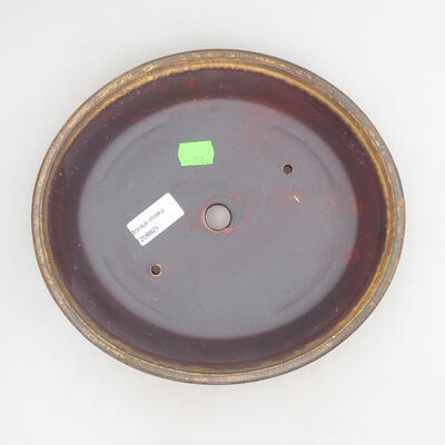 Ceramic bonsai bowl 24 x 21.5 x 5.5 cm, brown color - 3