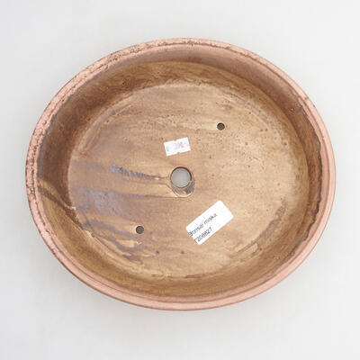Ceramic bonsai bowl 24 x 21.5 x 5.5 cm, brown-pink color - 3
