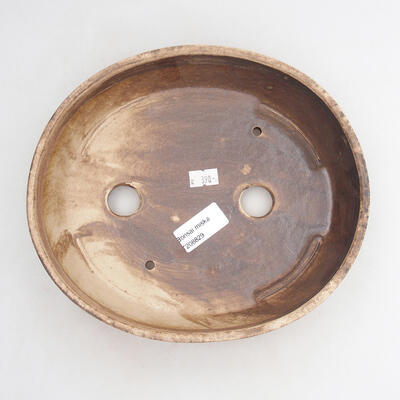 Ceramic bonsai bowl 22 x 19.5 x 5.5 cm, brown color - 3
