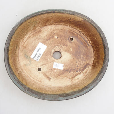 Ceramic bonsai bowl 20 x 17.5 x 5.5 cm, color green-brown - 3