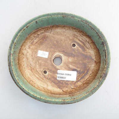 Ceramic bonsai bowl 18 x 16 x 5 cm, color green-black - 3