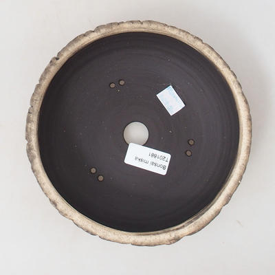 Ceramic bonsai bowl 17.5 x 17.5 x 5.5 cm, cracked gray color - 3