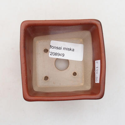 Ceramic bonsai bowl 7 x 7 x 6.5 cm, color brown - 3