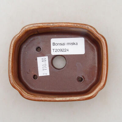 Ceramic bonsai bowl 10 x 8 x 4 cm, color brown - 3