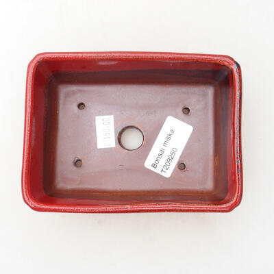 Ceramic bonsai bowl 12.5 x 9 x 4.5 cm, color red - 3