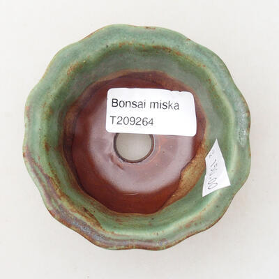 Ceramic bonsai bowl 8 x 8 x 4.5 cm, color green - 3