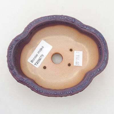 Ceramic bonsai bowl 12.5 x 9.5 x 4.5 cm, color purple - 3